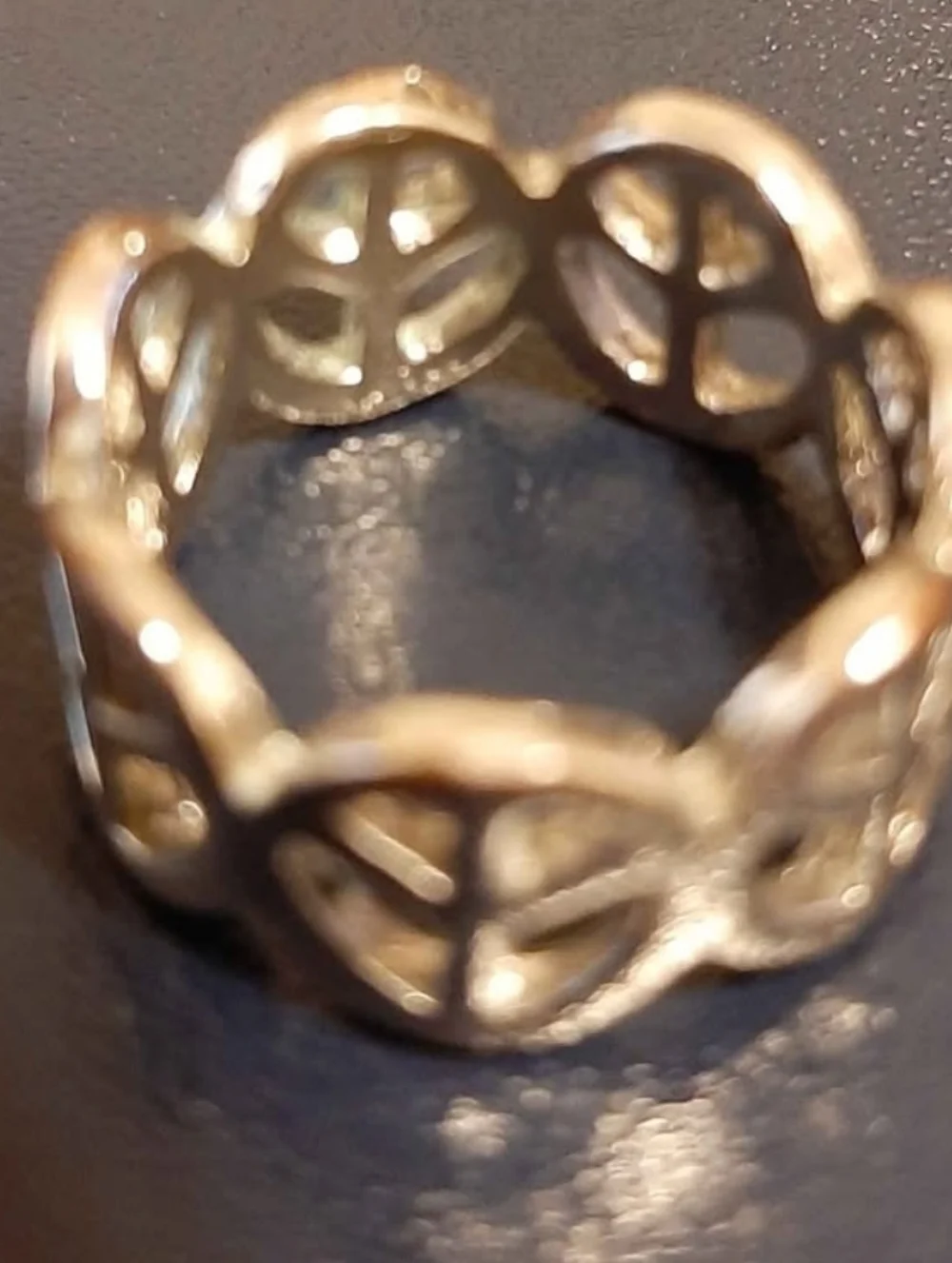 Vtg Peace Full Circle Ring Silver Tone size 6